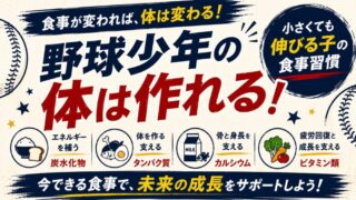 少年野球に必要な食事とは？体を大きくする量・メニュー・補食の基本 