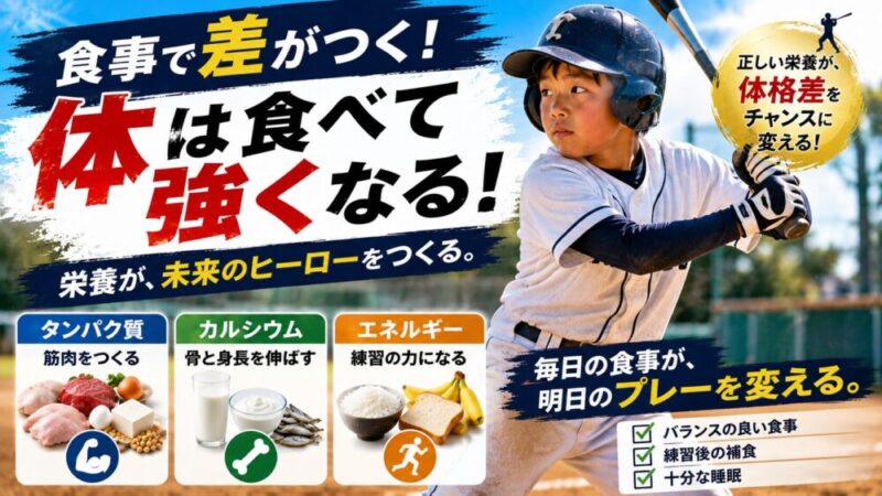 少年野球の体づくりは食事だけでは足りない？小学生に必要な栄養と正しい食事量