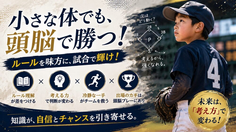 【少年野球】ルールに強くなれば身長が低くても試合に出れる