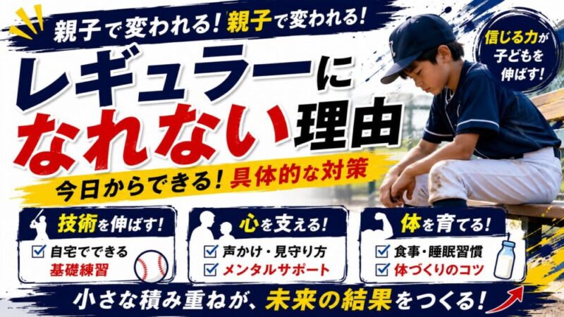 少年野球でレギュラーになれない理由とは？親ができるサポートと逆転のコツ 