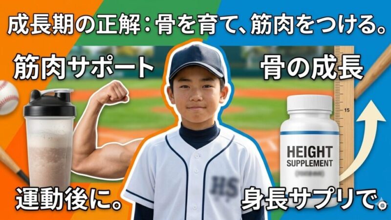 プロテインだけでは足りない？野球少年の親が身長サプリを選ぶべき3つの根拠 